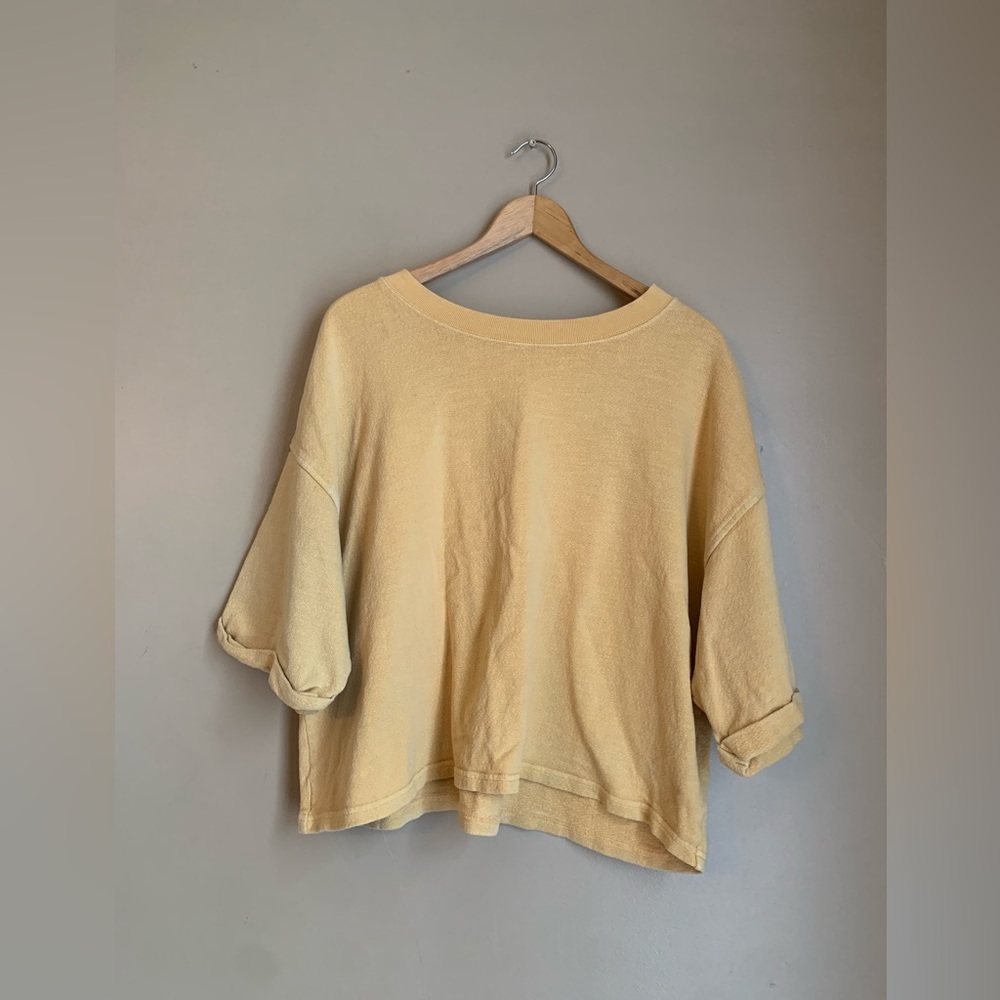 Old Navy Yellow Lightweight Crop Sweatshirt